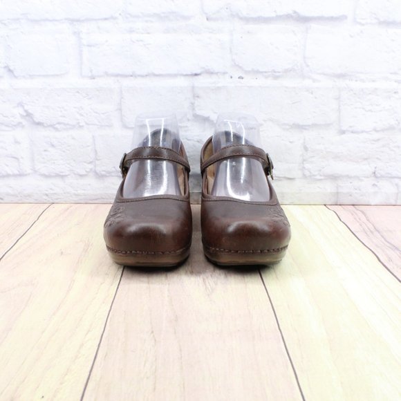 Dansko Savanna Brown Mary Jane Comfort Clogs Shoes Size 39 US 9 - Picture 4 of 9